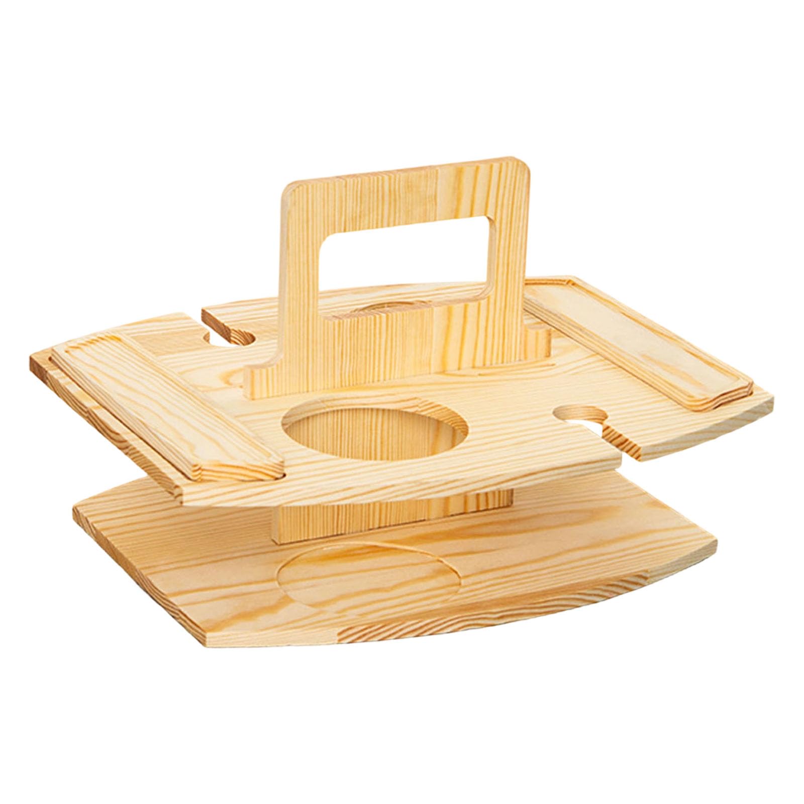 Jazuaiao Space Saving Folding Wine Rack with Carrying Handle Multi Functional Wooden Organiser for Outdoor Event Portable Wooden Drink Rack