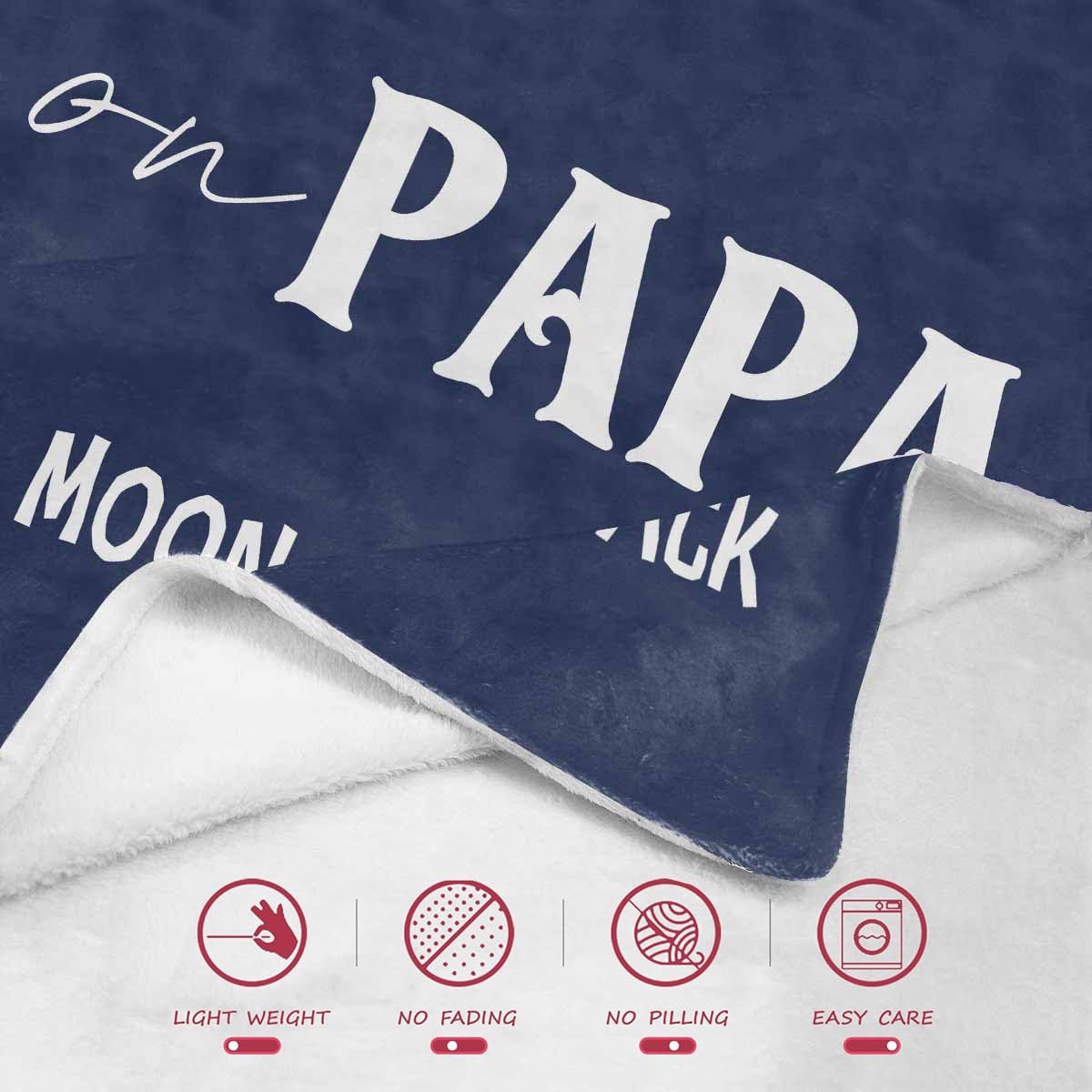 Generic Papa Blanket with Kids Name Personalized Soft Cozy Dad Blanket Fish-Hooks, Baby
