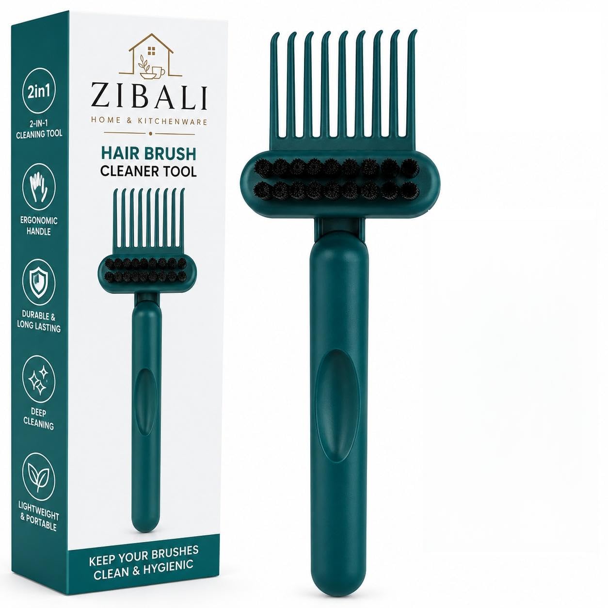 Hair Brush Cleaning Tool Comb Brush Cleaner Comb, 2-in-1 Tool, Embedded Remover Rake for Removing Dust,Home and Salon Use-image-10