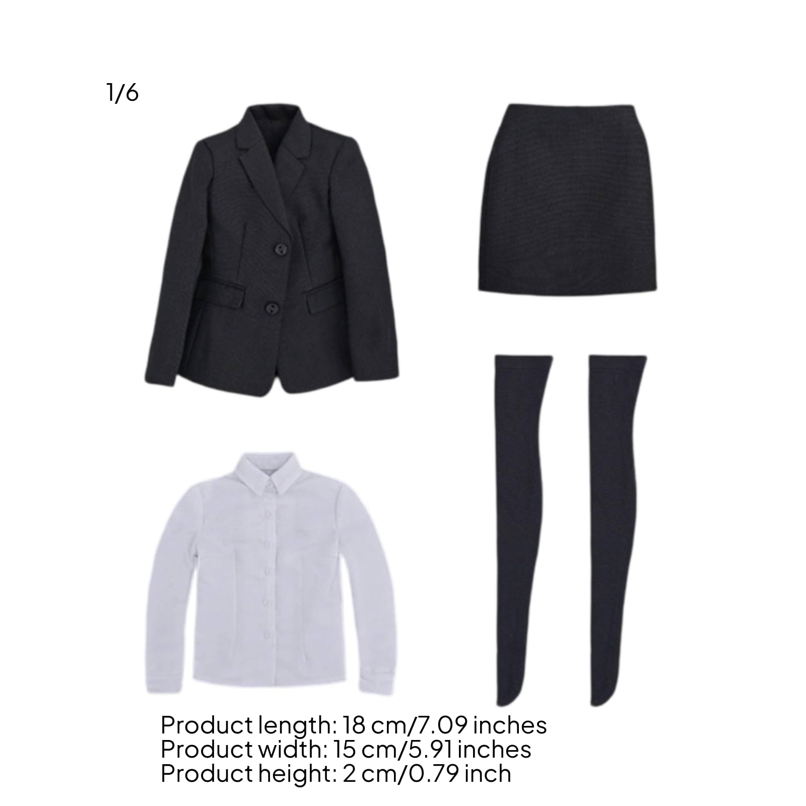 Sharplace Traje Formal Mujer Conjunto Elegante Chaqueta Falda Camisa Uniforme Femenino Tela Diseño Detallado Adecuado para Exhibición de Figuras y Ambientes