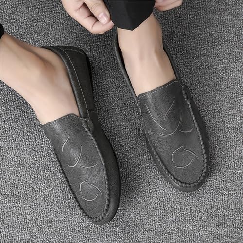 Comfortable Flexible Anti-Slip Casual Slip On Mens Loafers Simple Moccasins Leather Shoes3