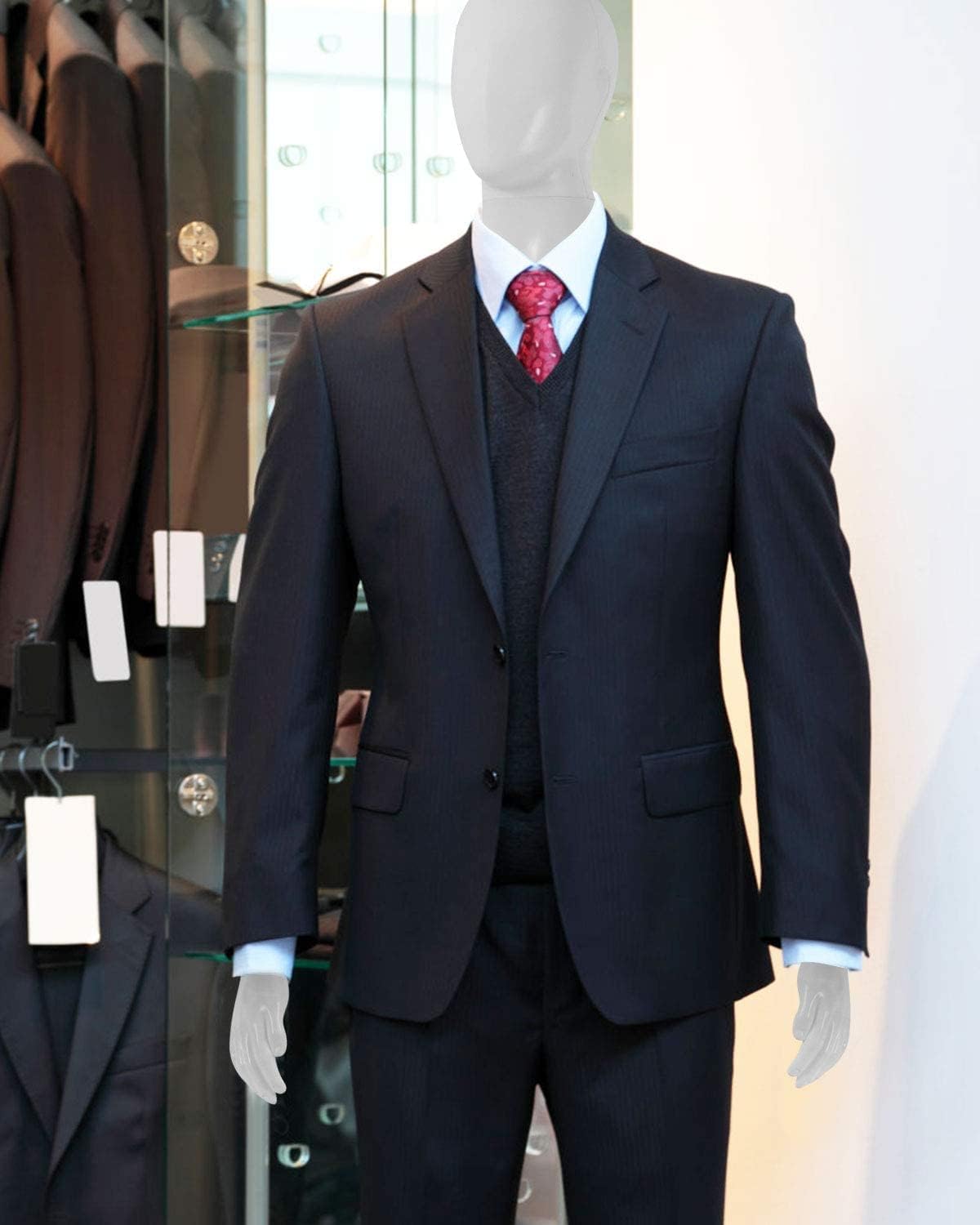 Male Mannequin Torso Mankin 73 Inch Full Body Model Adjustable Detachable Display Dress Forms with Metal Base Poseable Plastic Dummy Men Mannequin Stand for Shopping-Windows Photography (White)