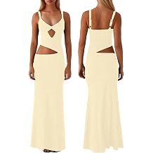 ISZPLUSH Women s Cocktail Maxi Dress V Neck Cut Out Sleeveless Backless Spaghetti Strapless Party Streetwear Long Dress