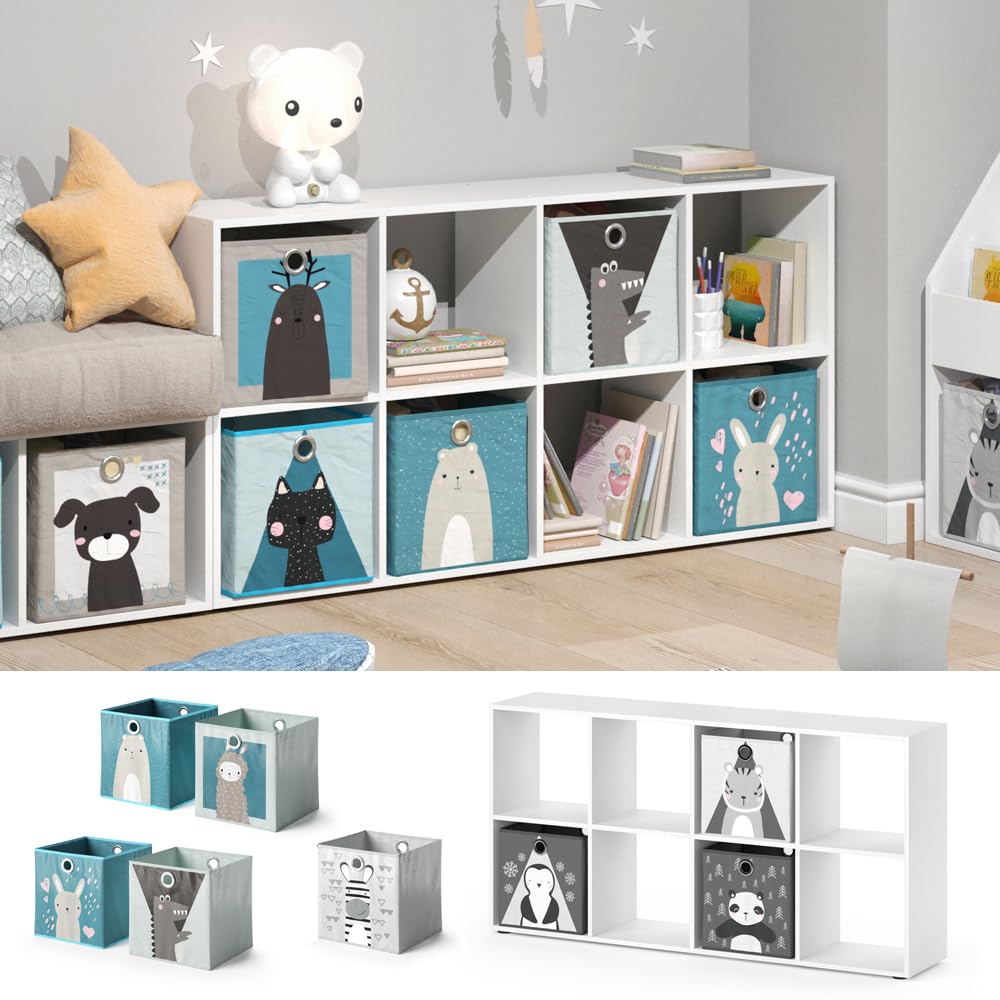 Vicco Estantería Infantil Scutum, Blanco, 143 x 72 cm