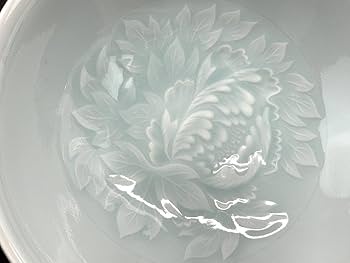 Amazon.co.jp: F318 保管品 久峰窯 浮牡丹文 白磁 青磁 大皿