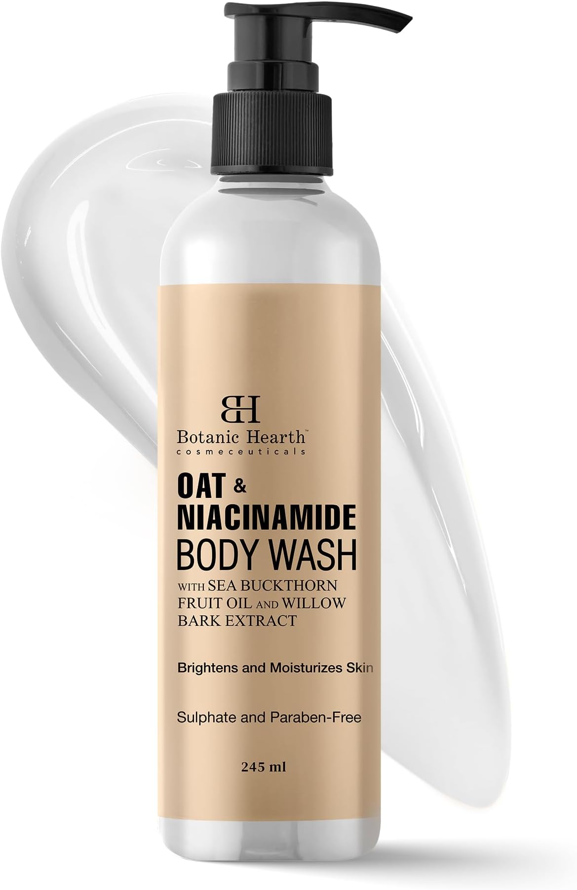 Oat & Niacinamide Body Wash | Moisturizing & Skin Whitening Body Wash Shower Gel | Sulfate & Paraben Free | for Women & Men | 245ml