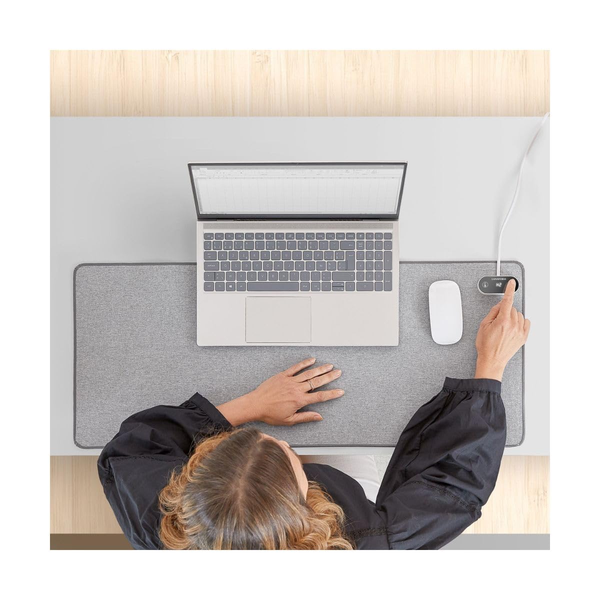 Heating Desk Pad - Alfombrilla Escritorio Calefactable - Ratón XXL Calor - Manos Calientes Ordenador - 3 Zonas Temperatura Ajustable - Superficie Algodón Antideslizante – Gaming Teletrabajo Confort