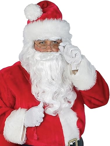Miniatura 2 de Rubies Traje y accesorios de Papá Noel de felpa para hombre, rojo estándar, Rojo -