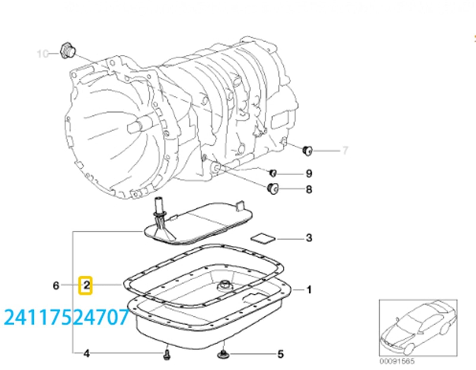 Do Bmw E46 Z3 E83 E39 E53 Uszczelka miski olejowej automatycznej skrzyni biegów 24117524707 Seal oil filter
