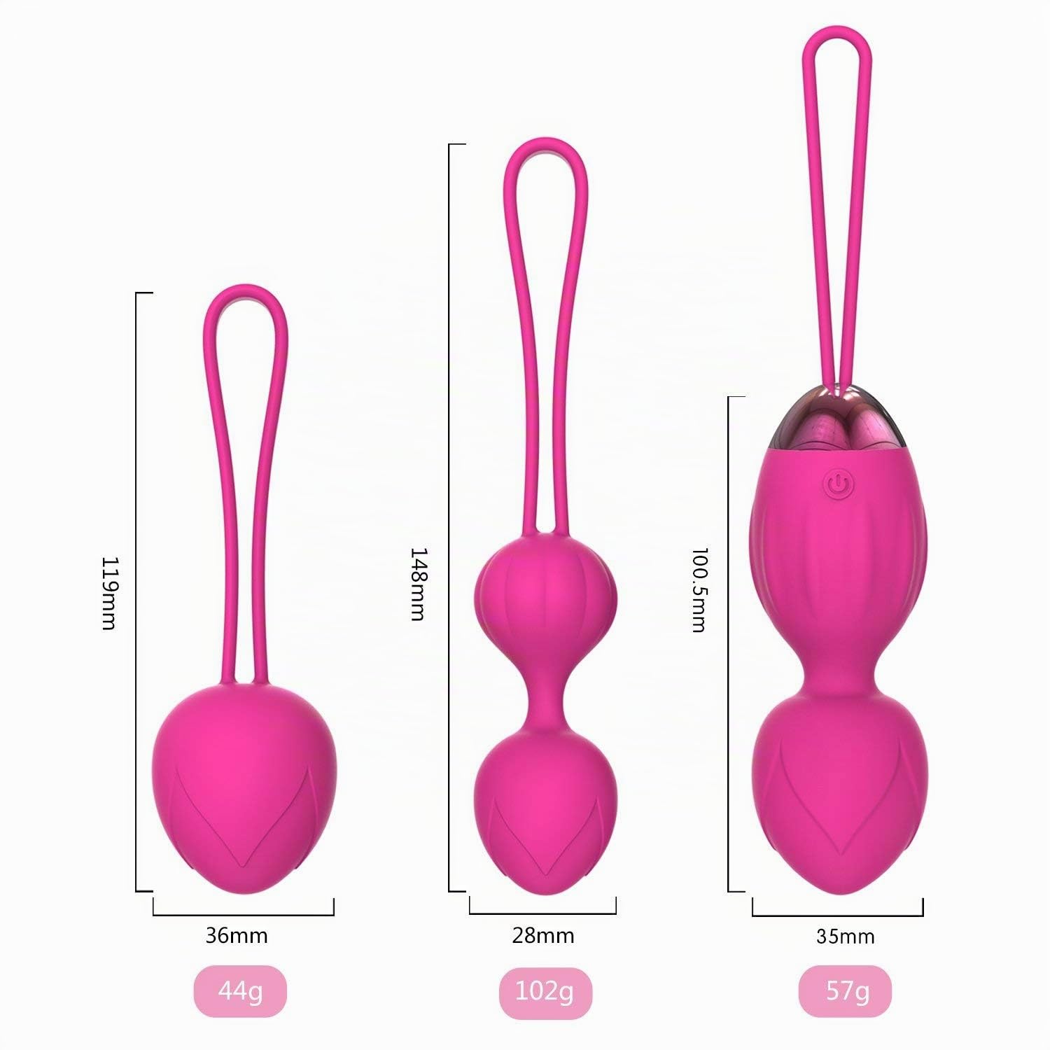 Boules de geishas,Balle de massage Ben Wa Balls Kegel Balls Débutants et resserrement - Médecin recommandé pour le contrôle de la vessie et les exercices sur le plancher pelvien (Rose)