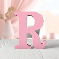 ZARUATU 6 Inch Pink Unfinished Wood Letter R - Standing Block Letters for Crafts, Wall Decor & Home Projects