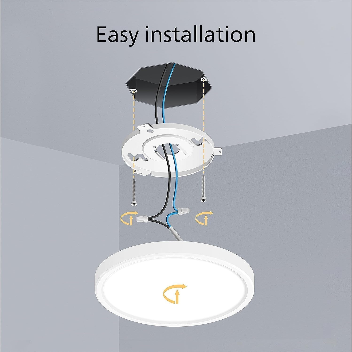 PHILIPS LED Flush Mount Silver Ceiling Light 2-Pack Selectable White Multi-CCT 1500 Lumen (20W = 90W) No Bulbs Required