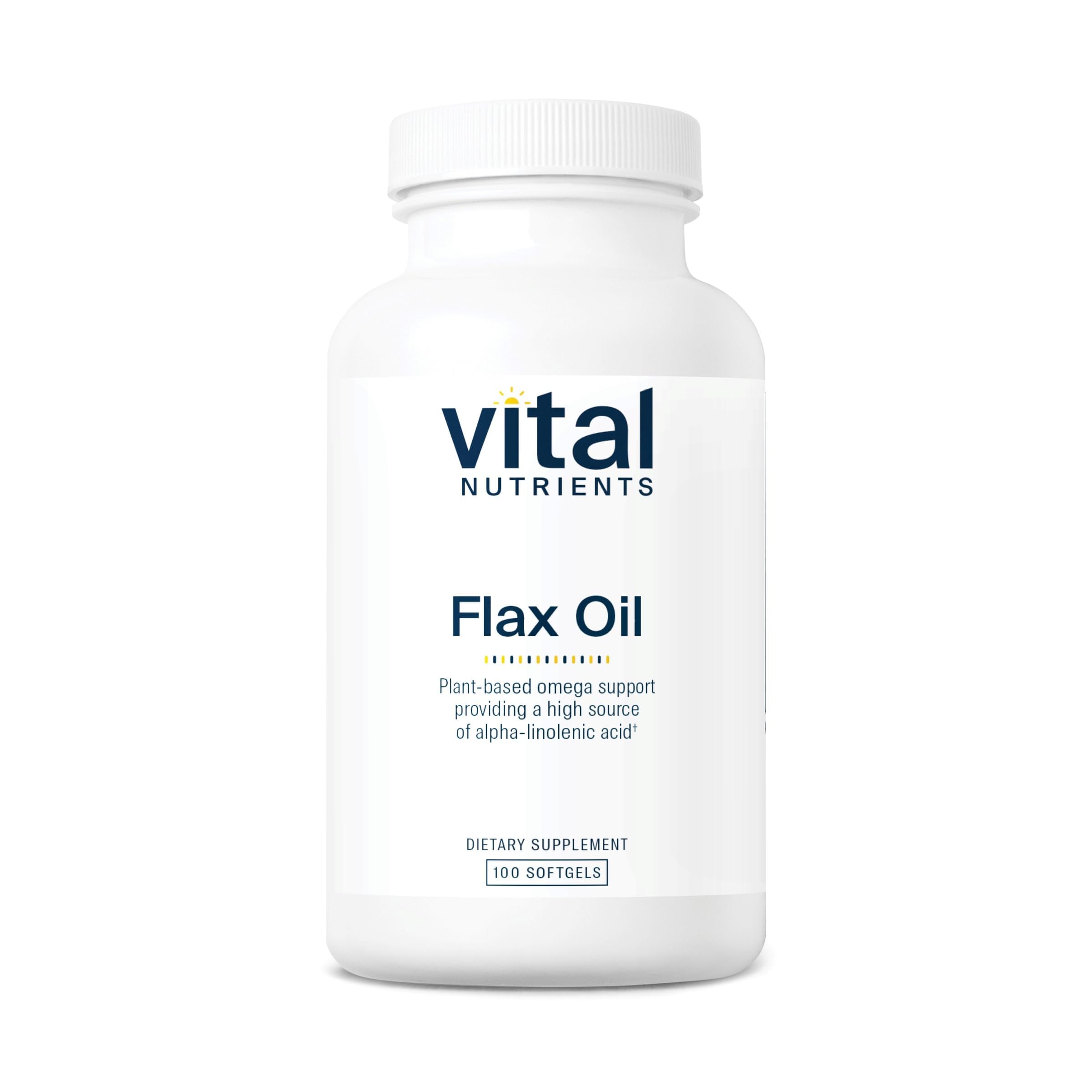 - Vital Nutrients Flax Seed Oil 3000mg - Cold Pressed Flax Oil with high Concentration of ALA for Heart Health* - Gluten, Dairy and Soy Free - Non-GMO - 100 Softgels