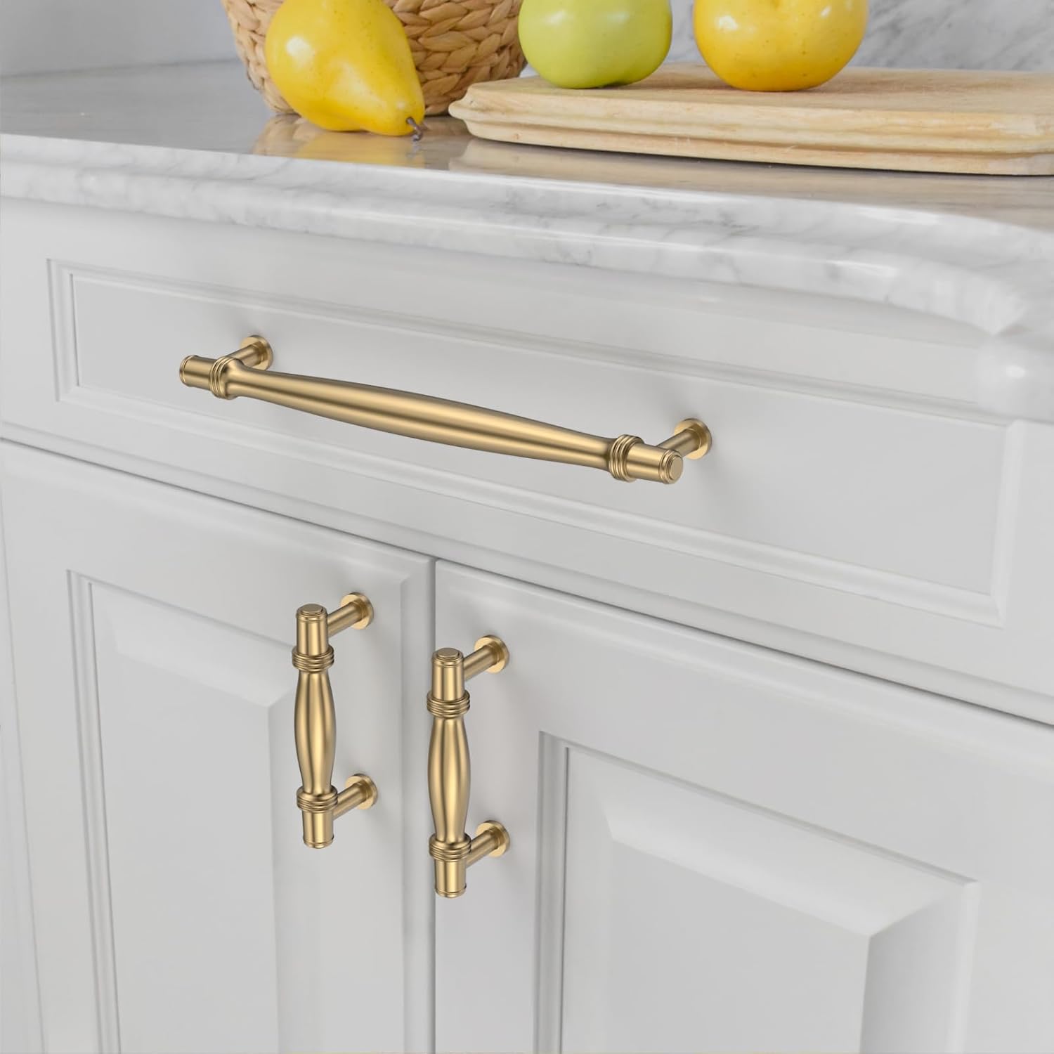 Amerdeco 10 Pack Champagne Bronze Cabinet Pulls 7.5 Inch(192MM) Hole Centers Kitchen Cabinet Handle Hardware Kitchen Handles for Cabinets Cupboard Handles Drawer Pulls ZH0080