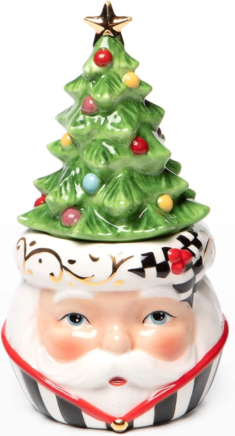 MacKenzie-Childs Tree Top Santa Salt & Pepper Set