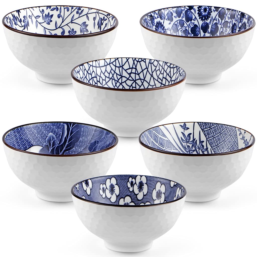 Skelang 6 Pcs Bol petit dejeuner porcelaine, bols cereales, bol soupe céramique, pour stocker des céréaless, de la soupe, du dessert, du riz
