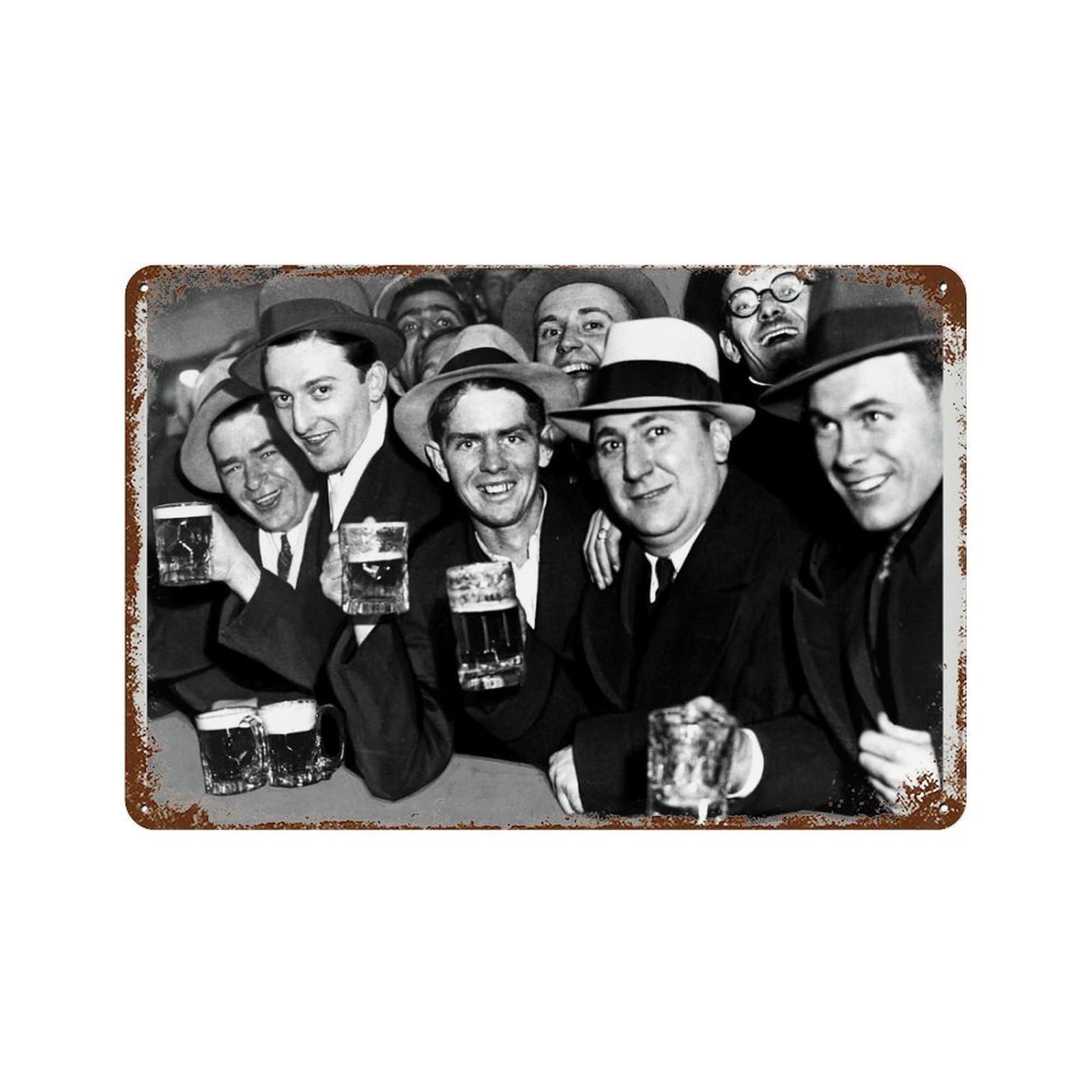 xiaoxiaoshen Black And White Vintage Bar Prohibition Era Speakeasy Decor Wall Decor Art Metal Tin Poster Modern Home Decor Art Home Bar Shop Decorations Vintage Sign 20x30cm
