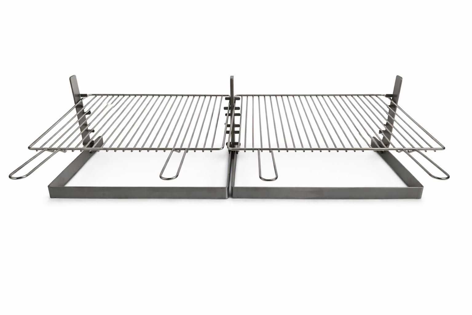 Griglia per Barbecue e Camino in Acciaio Cromato, Regolabile in Altezza, Struttura in Ferro, per Carne Pesce e Verdure (80x35 cm)