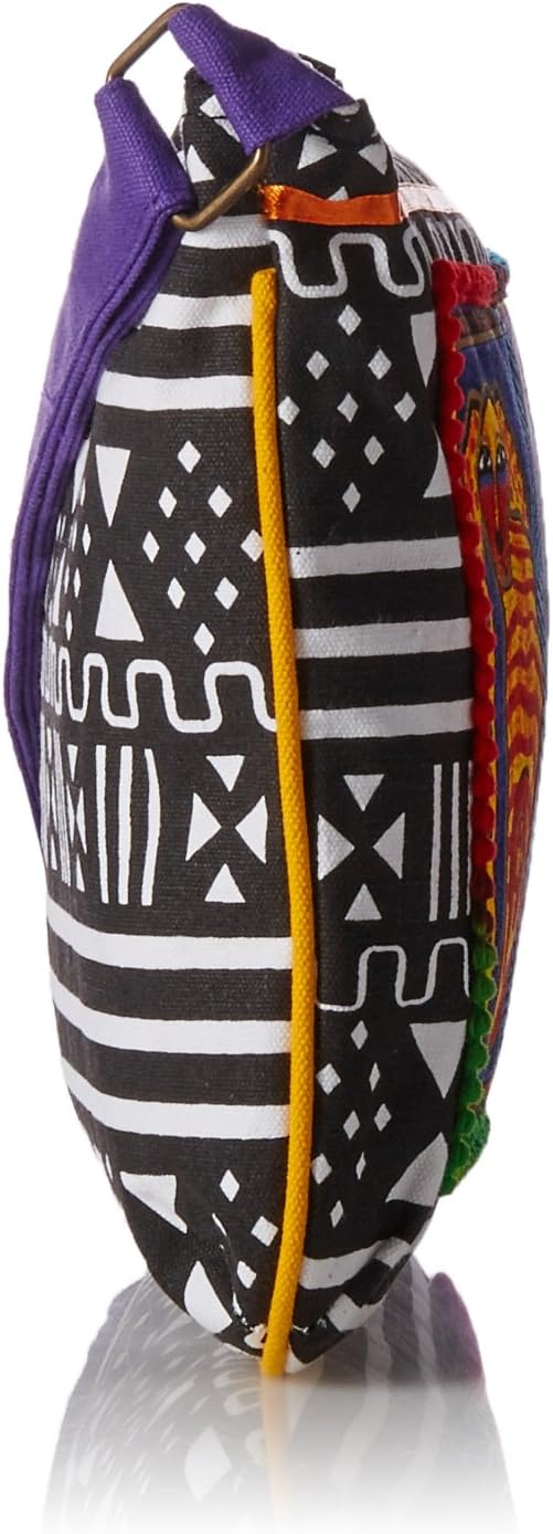 Laurel Burch Medium Crossbody Zipper Top 15"X10"-Dog Tails Patchwork
