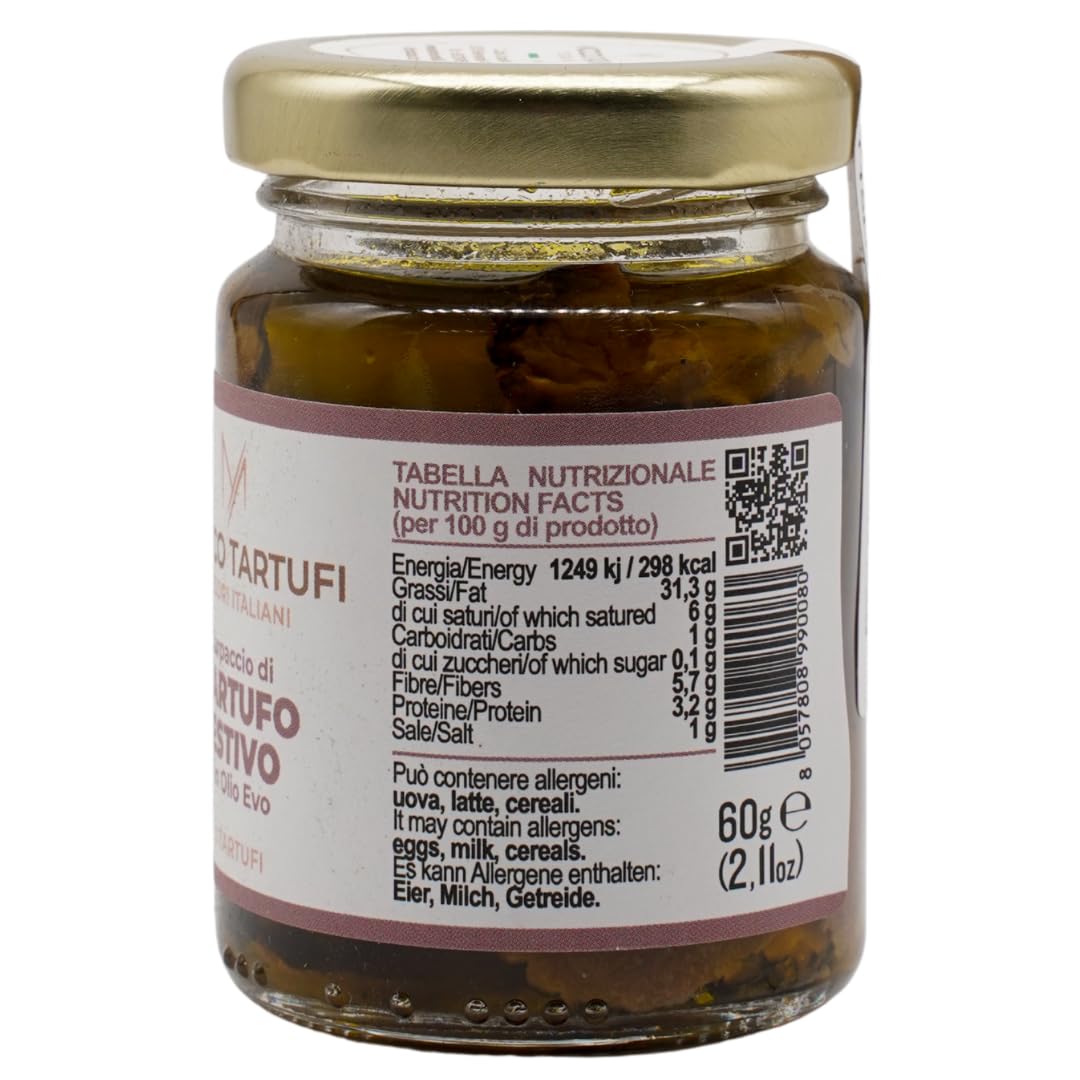 Carpaccio de truffe noire d'été (Tuber Aest. Vitt) - 60 g - Prêt à l'emploi - Gourmet - Fabriqué en Italie
