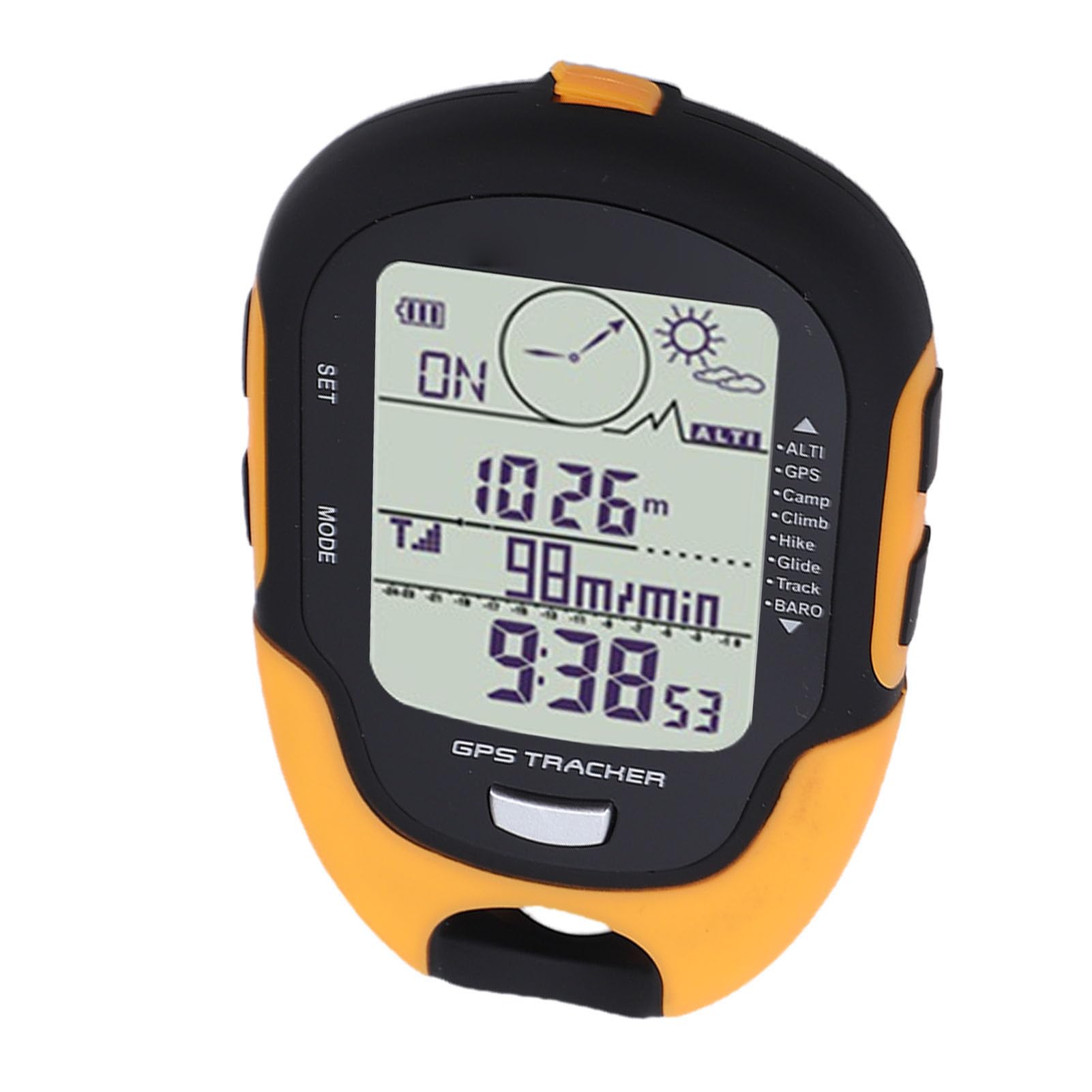 ASHATA Altimetro digitale multifunzionale, previsioni meteo con doppia navigazione, per attività all'aperto, escursionismo, campeggio, materiale ABS, 1000 mAh