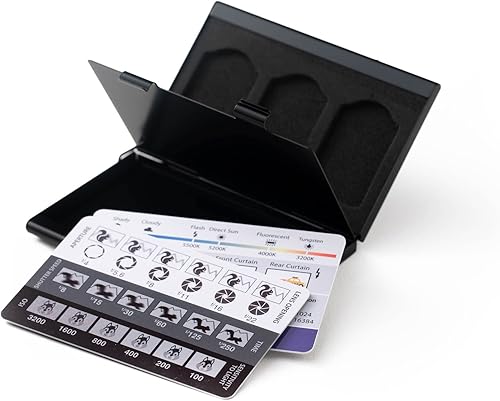 Miniatura 8 de (Paquete de 2) Tarjetas de referencia de fotografía DSLR/sin espejo del tamaño de tarjeta de crédito que caben en bolsillo/cartera/bolsa de cámara.