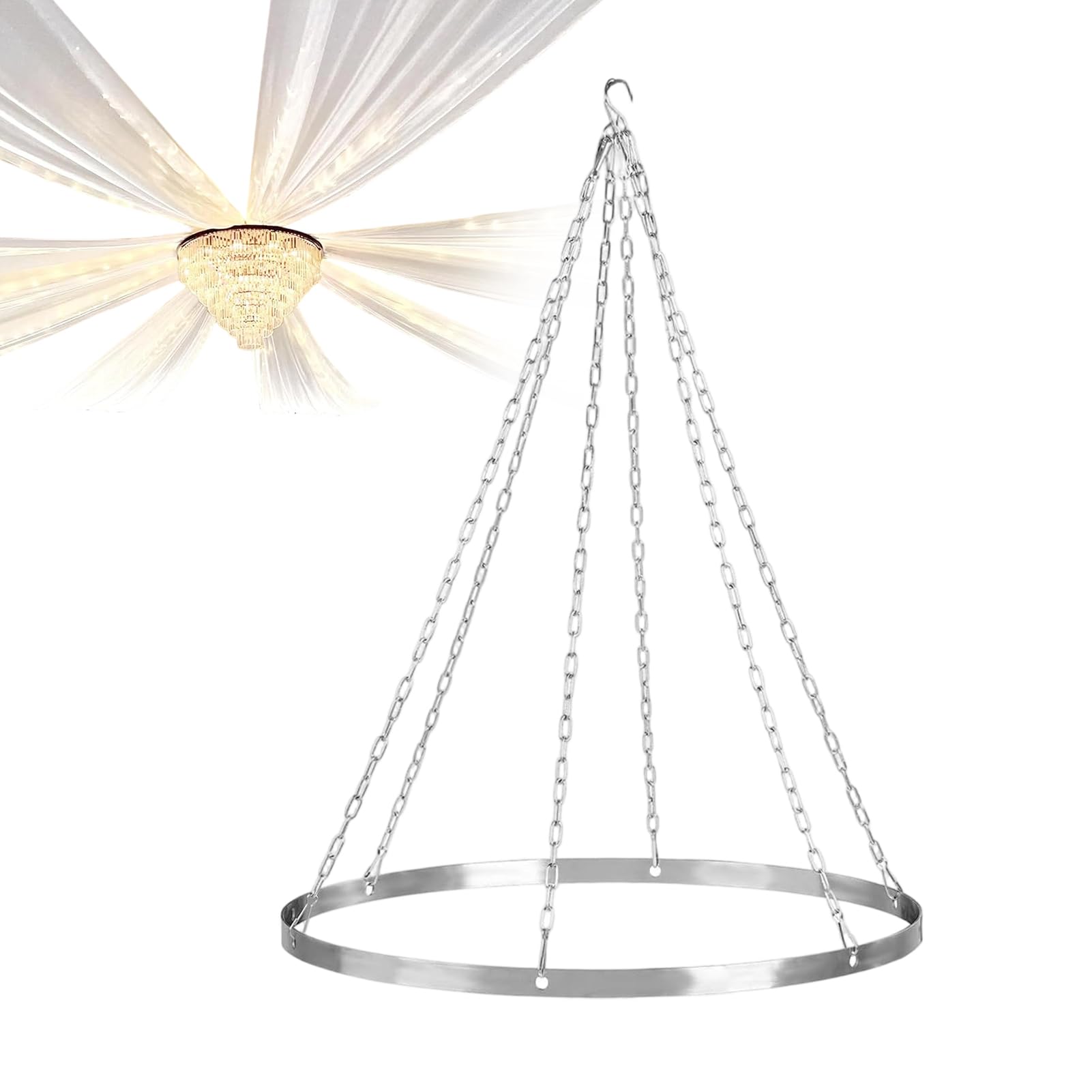 Drap de plafond argent pour sublimer votre cérémonie de mariage en plein air