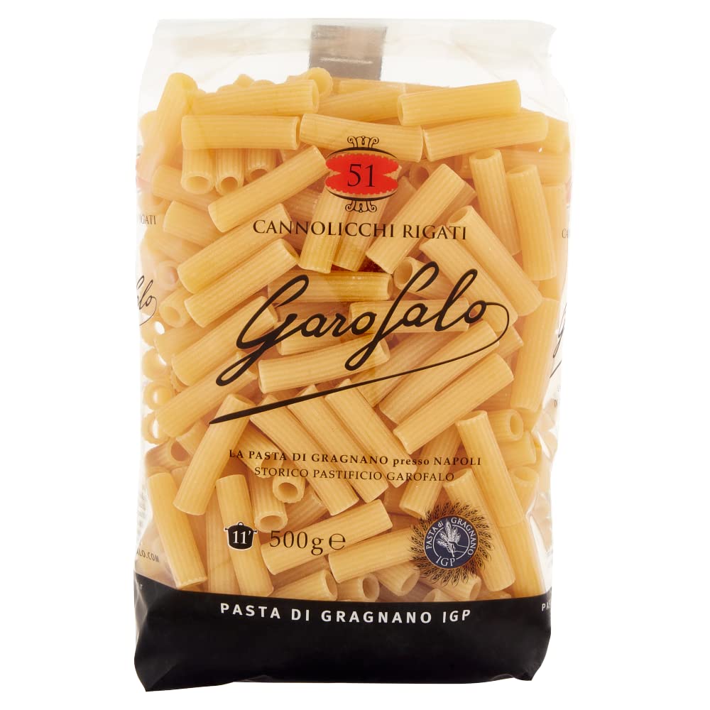 10x Cannolicchi rigati N. 51 Neapolitanische Hartweizengrieß Packung mit 500g Pasta IGP + Italian Gourmet polpa 400g