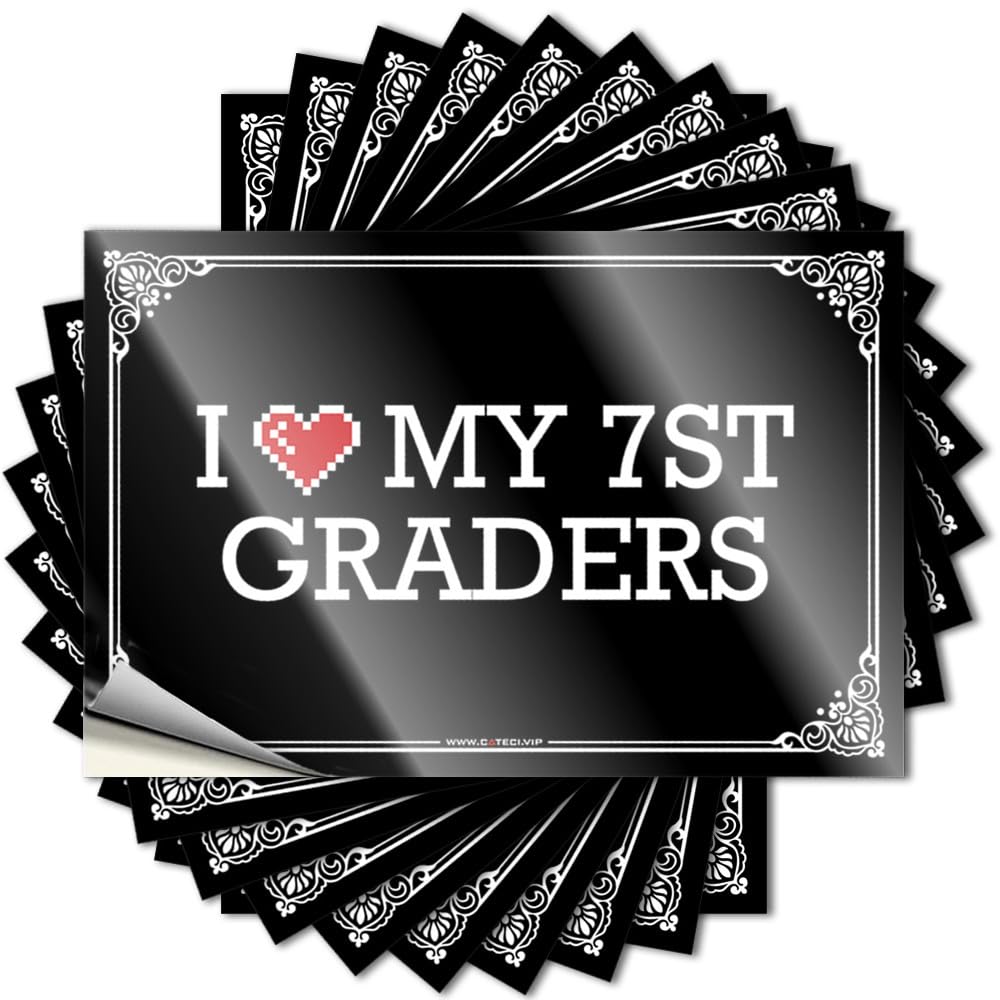 I Love My 7st Graders Helmet Motivational - Housewarming Gift Stickers Self Adhesive Sticker(12X18CM)
