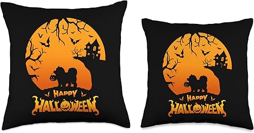 Miniatura 3 de BCC Chow Chow Shirts & Asian Dog Lover Gifts Chow Happy Halloween Costume Pumpkin Boo Dogs Throw Pillow, 16x16, Multicolor