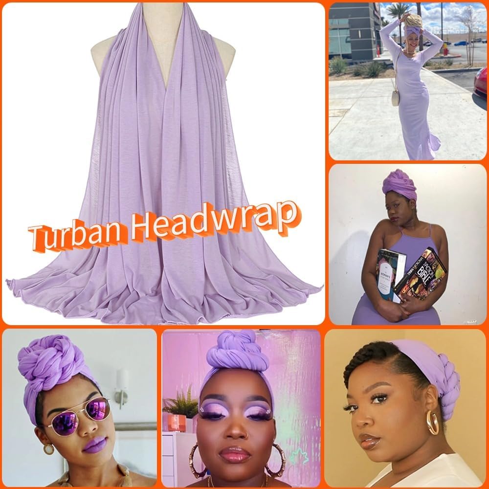 Head Wraps for Black Women Stretch Headwraps Large Hair Wraps Hijab Scarves for Muslim Head Scarf Turban Headbands - Image 2