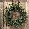 Primitive Farmhouse New England Boxwood Wreath Grapevine Greenery 18 for Kitchen Farmhouse Holiday Home Decor