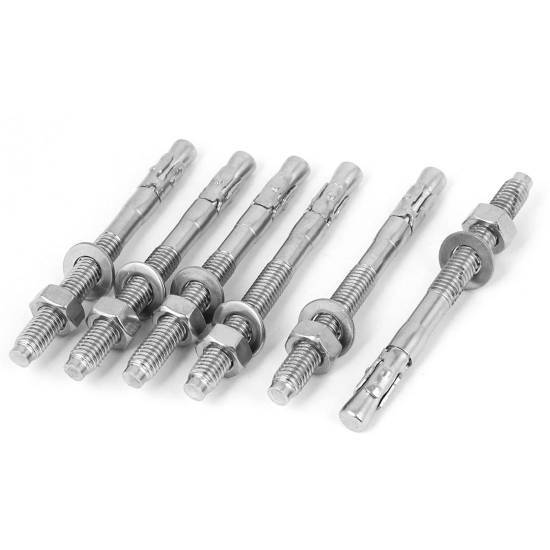Aexit 6pcs M8x90mm Anchors Stainless Steel Wedge Anchor Car Repair Gecko Expansion Anchors Expansion Bolt