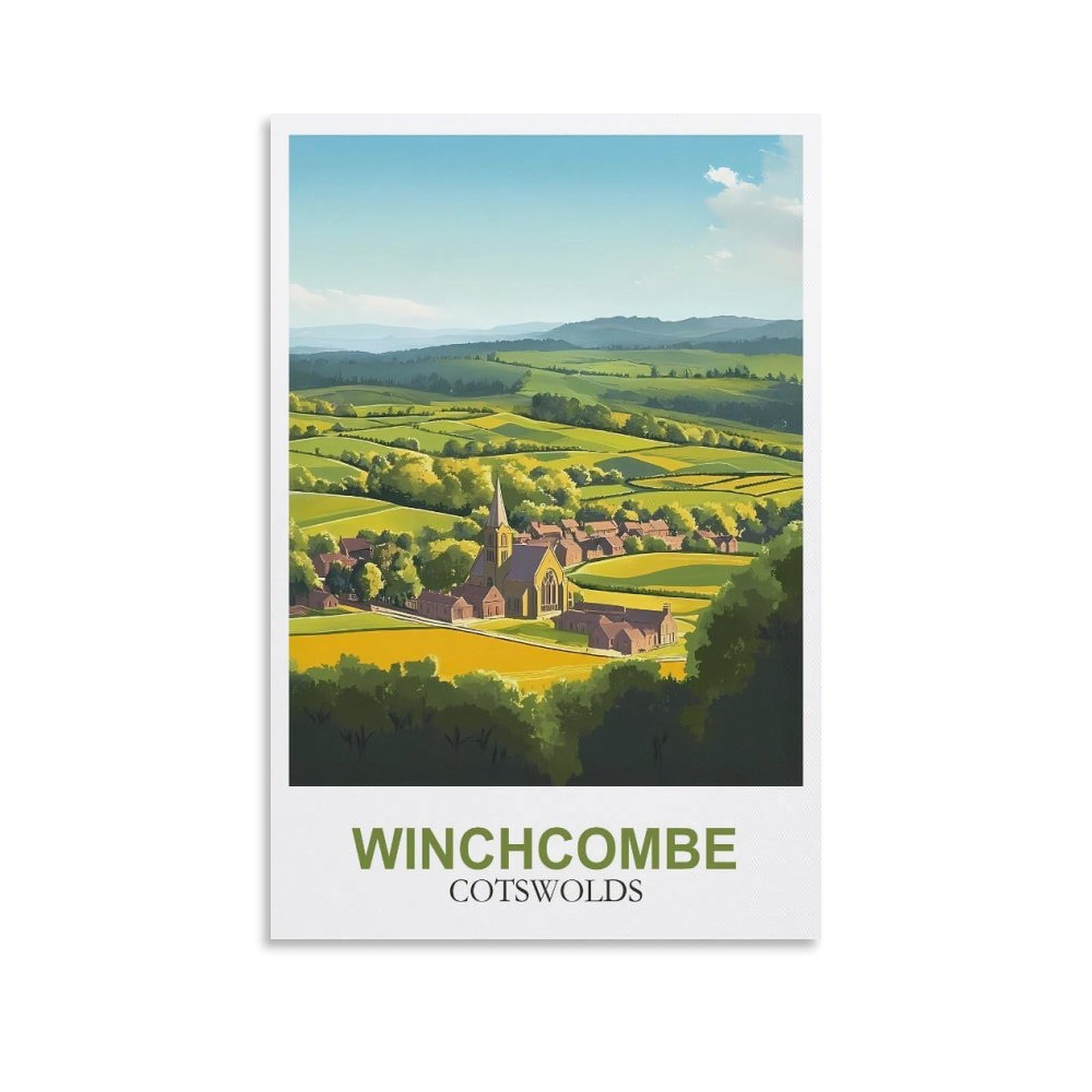 Clfmhnas Unframe-Style Winchcombe Cotswolds Vintage Travel Posters 08X12inch(20X30cm) Canvas Wall Art Prints
