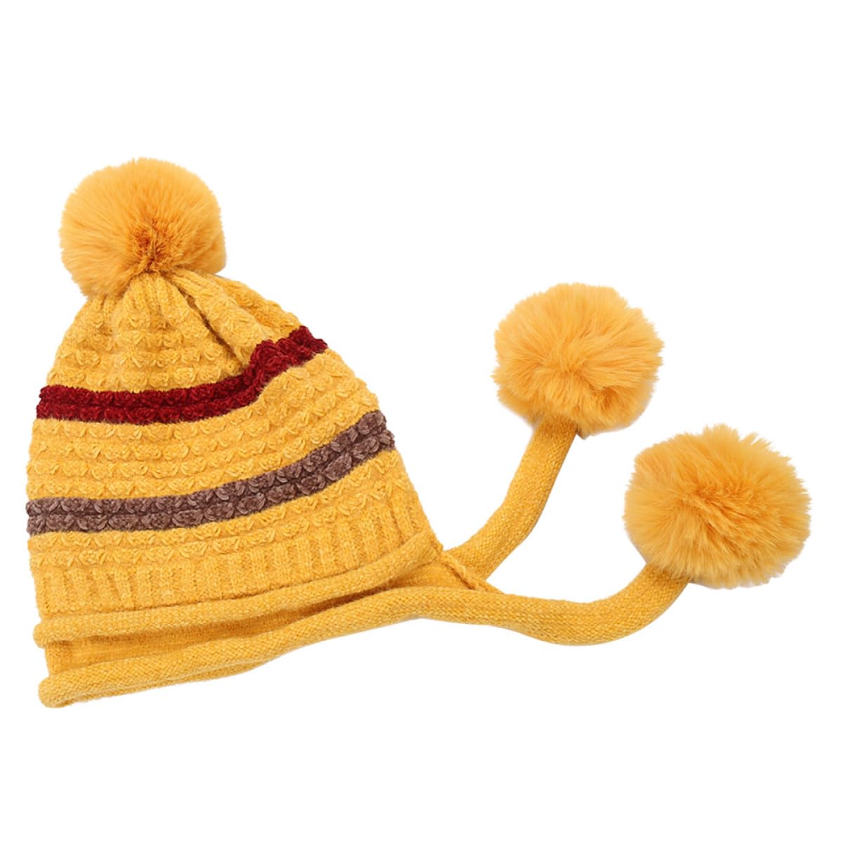LIFKOME 2piezas Gorro De Lana Para Mujer y Cómodo Para Esquí y Actividades Al Aire Invierno Color Amarillo
