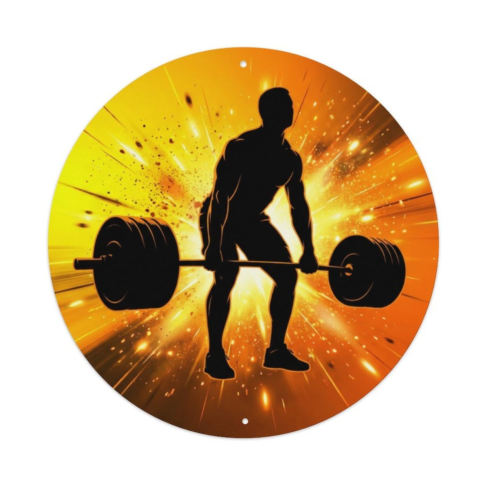 Fyrn Style Metal Tin Sign Gym Fitness Workout Motivation Exercise Deadlift Silhouette Strength Beast