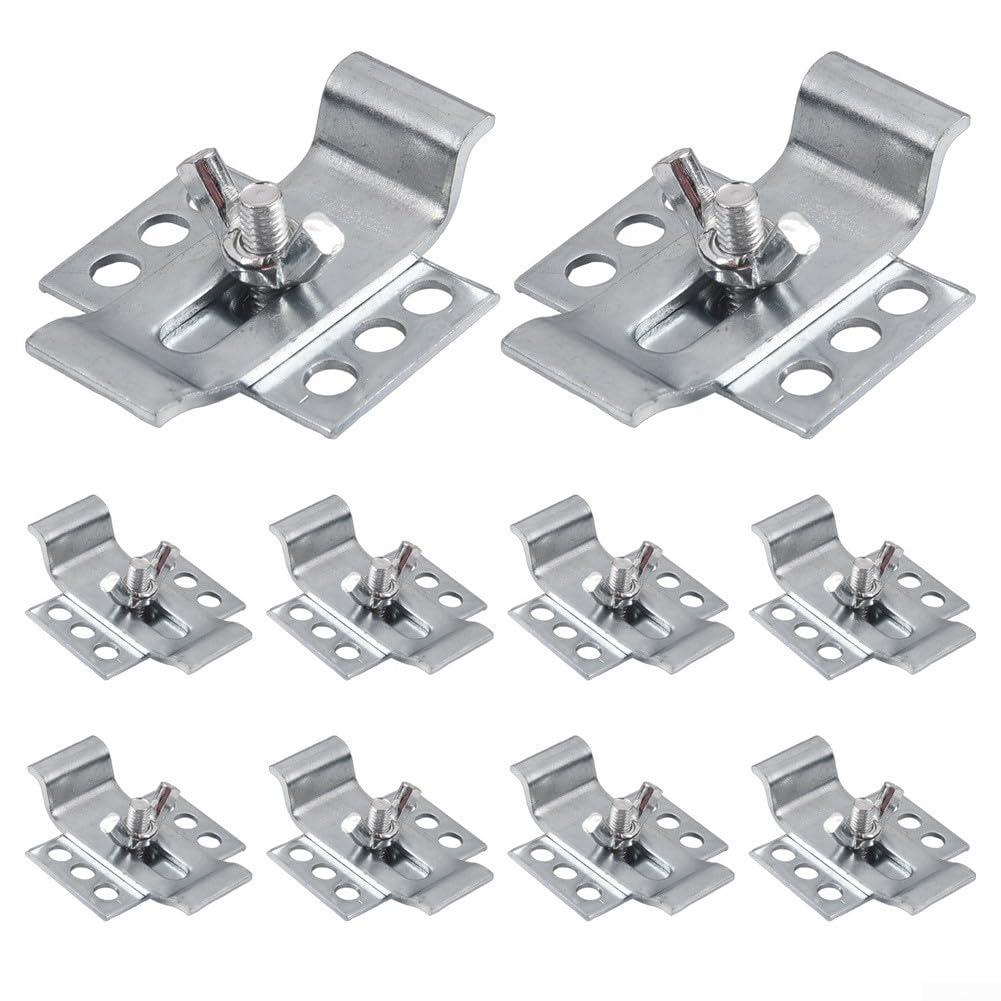 Besttoolifes Kit di 10 clip per lavello sottotop in acciaio resistente, staffe di supporto per piano di lavoro del bagno e della cucina, resistenti alla ruggine, fissaggi regolabili per lavello