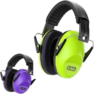 Noise Cancelling Ear Muffs, Purple + Green Noise Cancelling Headphones for Kids with Adjustable Head Band, Hearing Protection Earmuffs for Monster Jam, Football Game, Concerts, Air Show