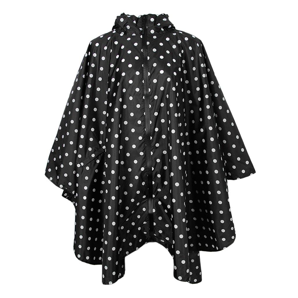 Women'S Lightweight Waterproof Outdoor Raincoat Portable Poncho Black Dot Raincourt|Rain Coat|Rain Coat Cum Sweater|Wild Craft Rain Coat|Rain Coat For Rider-image-37