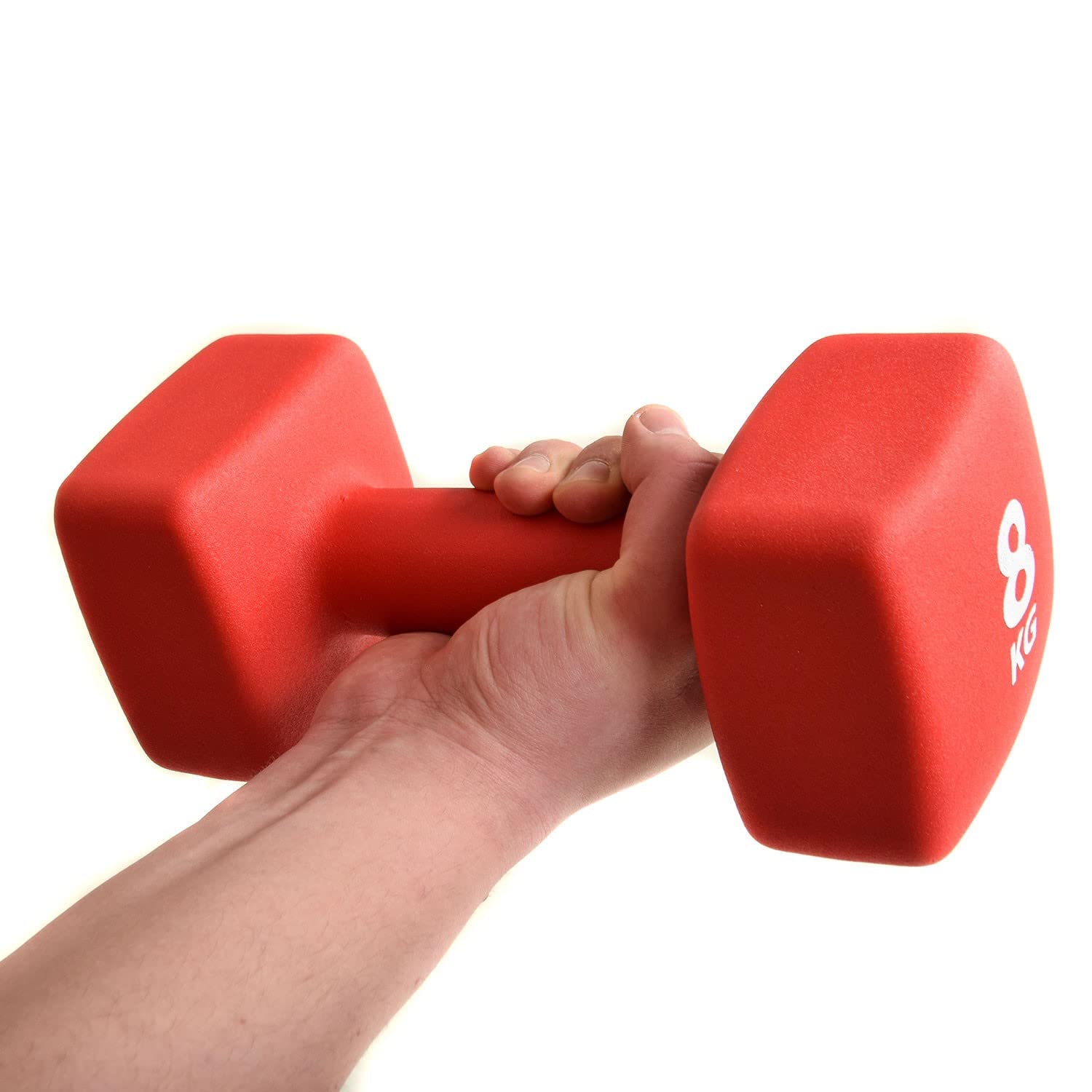 Pure2Improve 2 hantle neoprenowe 8,0 kg czerwone trening siłowy trening cyrkielski