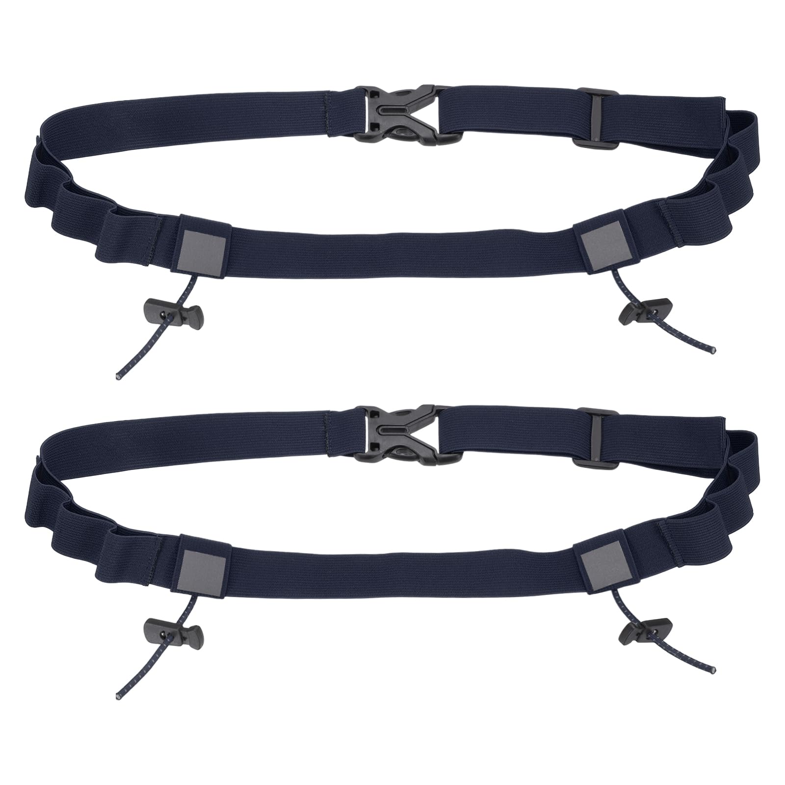 YELARXI Race Number Belt, Elastic Comfortable Running Belts with 6 Energy Gel Loops, Sport Race Bib Holder 2 Pcs & Navy Blue-Fitting for (Running/Triathlon/Marathon/Cycling)