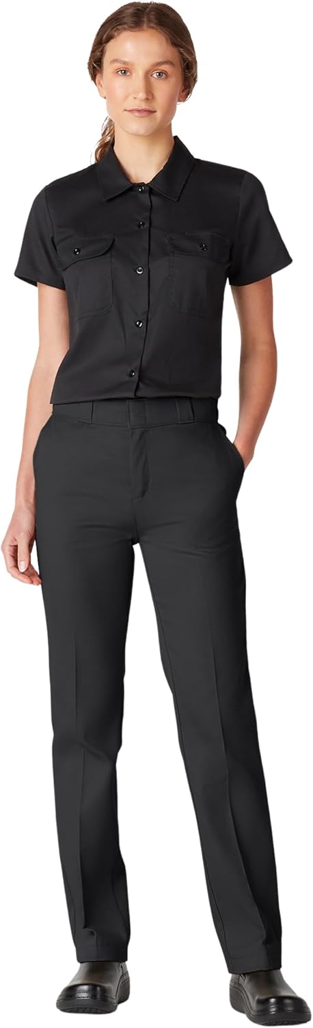 Dickies Women's Flex Original Fit Work Pant, Black, 12 Regular