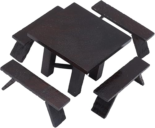 Miniatura 7 de Juego de mesa de madera para casa de muñecas, 112, mesa de comedor en miniatura, muebles, decoración de casa de muñecas, accesorios para niños