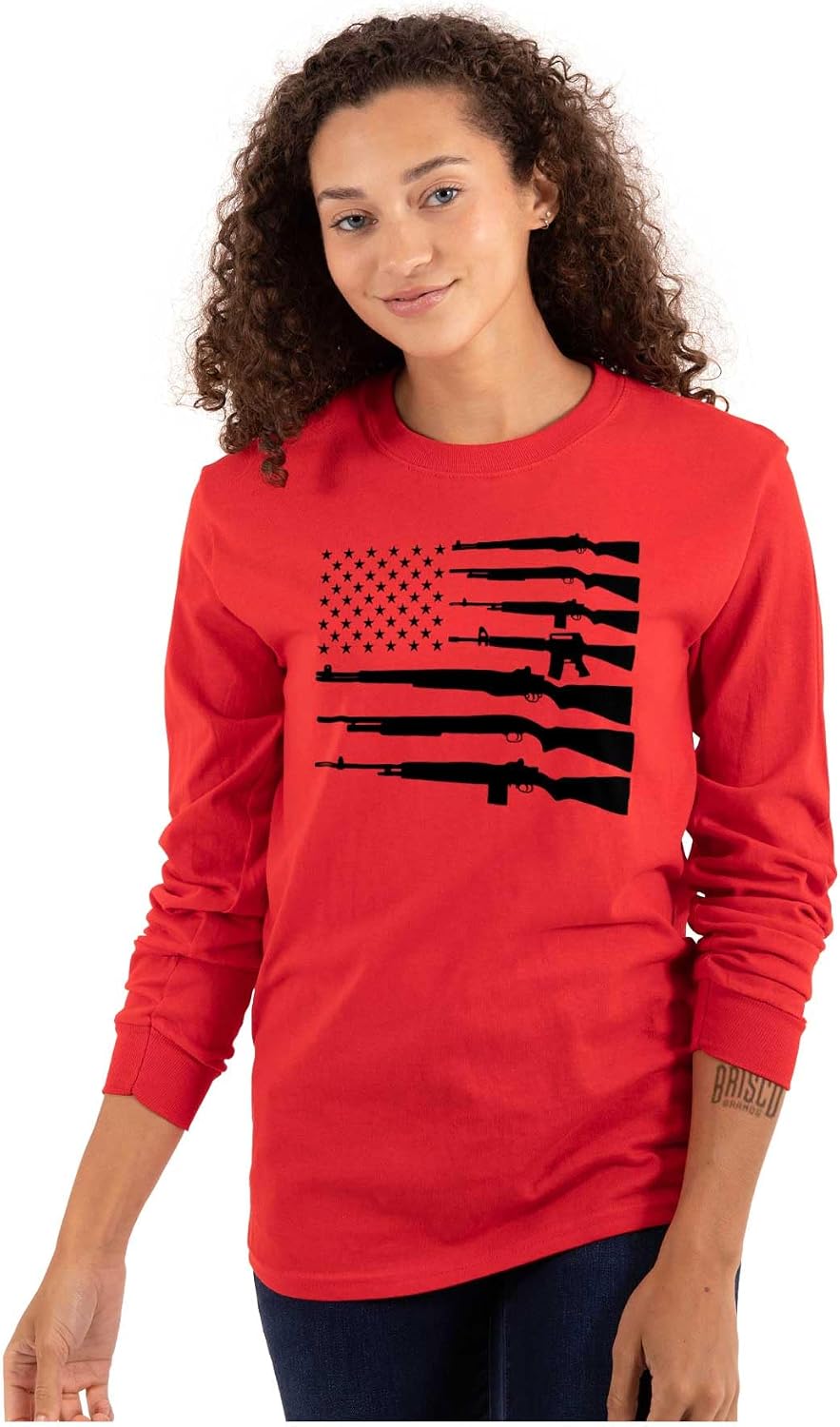 American Flag Arms USA Pro 2A Rights Long Sleeve Tshirt Men Women