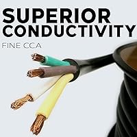 Vista 2 de BEST CONNECTIONS Cable de Remolque de 4 Vías (50 Pies) – Cable Aislado de 4 Conductores Calibre 14 para Trabajo Pesado – Duradero, Resistente a