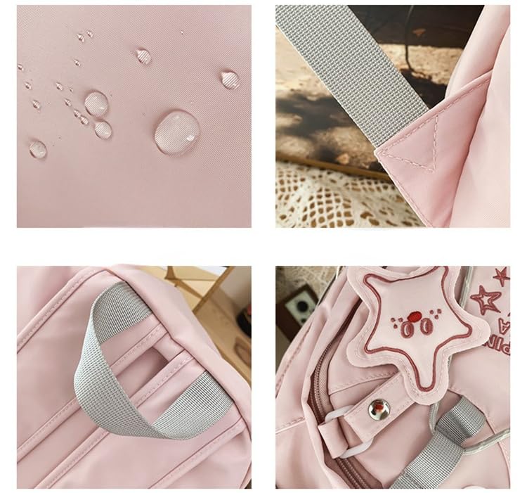 Kawaii Y2K Backpack for Women Men, Cute Large Capacity Durable Daypack Bookbag Laptop Shoulder Bag Daily Use Bags (pink colour)4