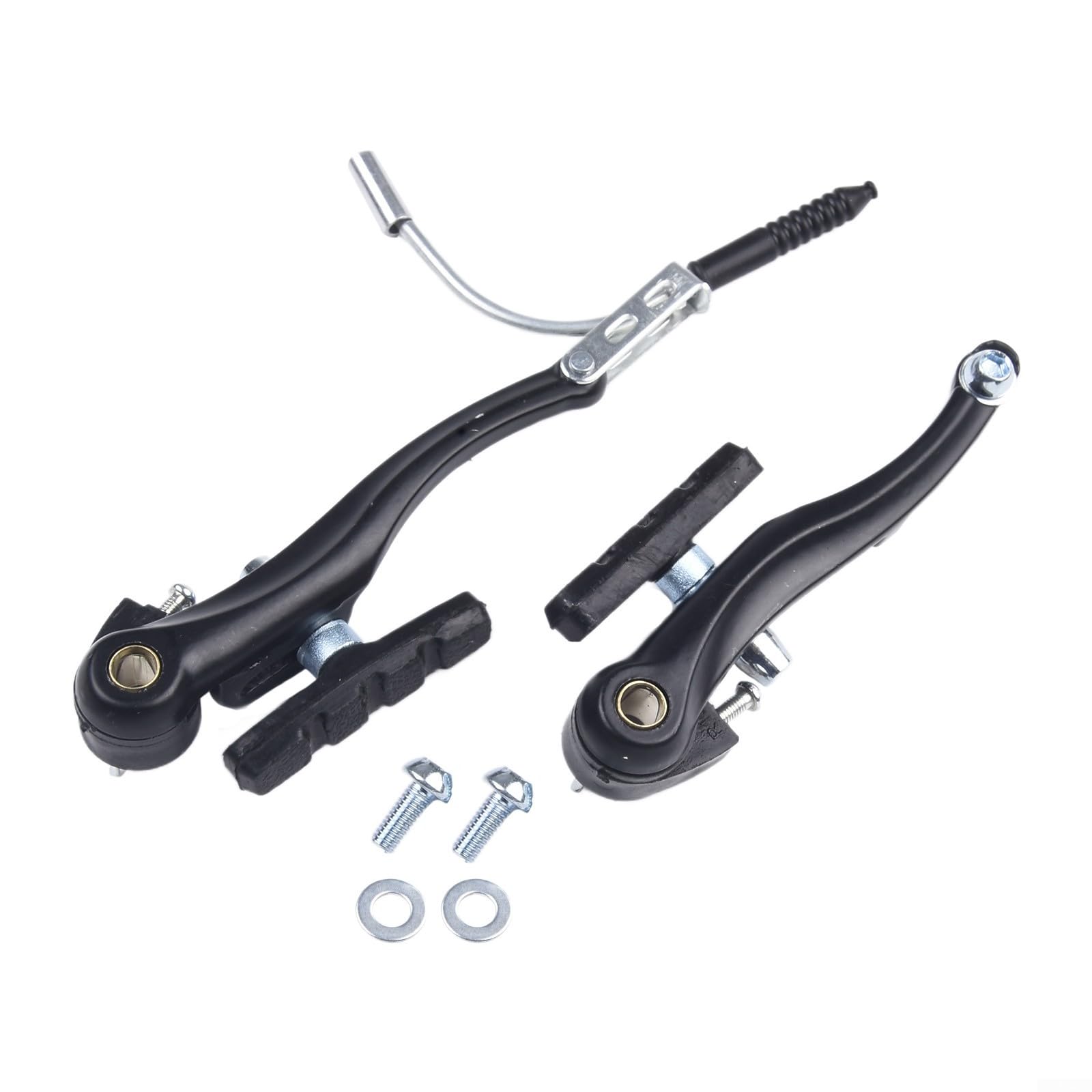 Pair Of V Brake Calipers For Bicycle Mechanical Braking System Aluminum Alloy Lightweight Quick-Release Wear-Resistant Pads Adjustable Braking Power Black Silver Compatible With Fo(Black)