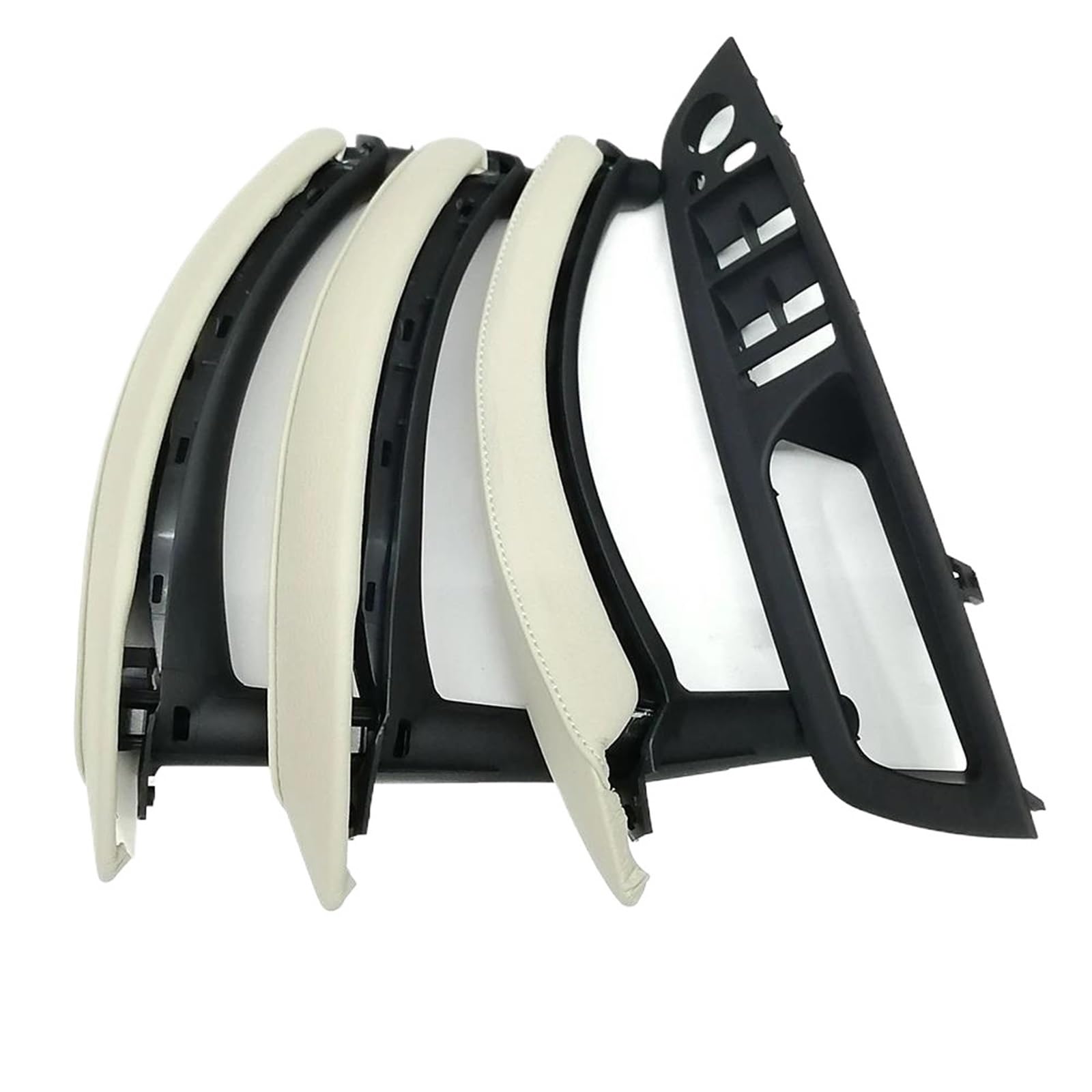 Kmage Rhd Creamy 7Pcs Interior Door Handle Rhd Interior Door Armrest Handle Leather For X5 X6 E70 E71 E72 2007-2014