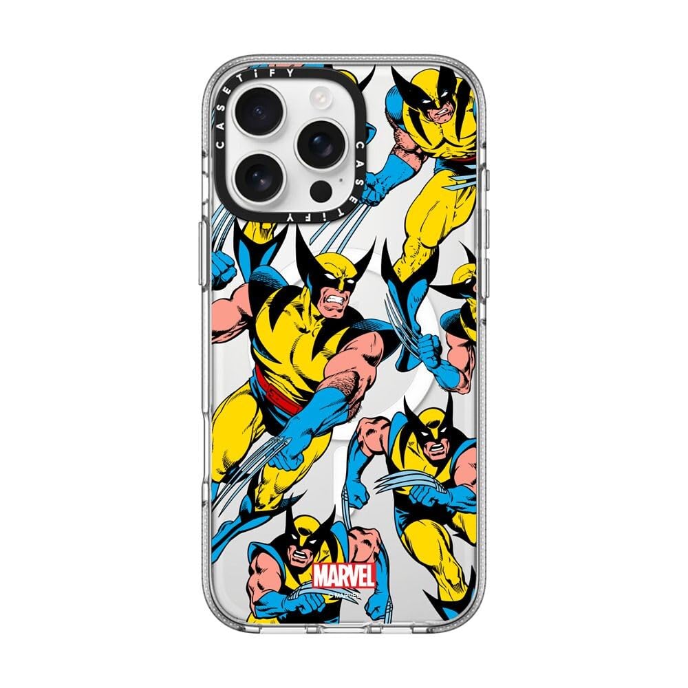 CASETiFY Clear iPhone 16 Pro Max Case [Deadpool & Wolverine Co-Lab/Not Yellowing / 6.6ft Drop Protection/Magsafe] - Wolverine Pattern Case - Clear
