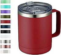 Vista 174 de MEWAY 12oz Coffee Mug With Handle 8 Pack Bulk,Stainless Steel Insulated Travel Tumblers With Sliding Lid,Double Wall Vacuum Camping Cup for Hot &